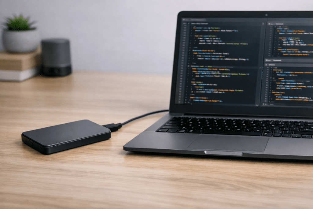 Unidad SSD como almacenamiento rápido para laptop de programación