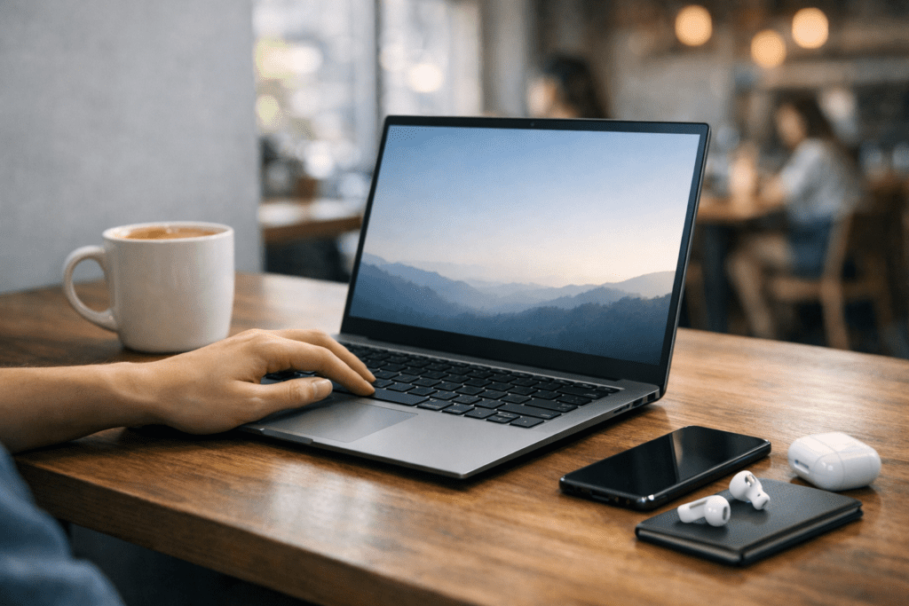 Laptop ultradelgada funcionando varias horas sin conectarse al cargador