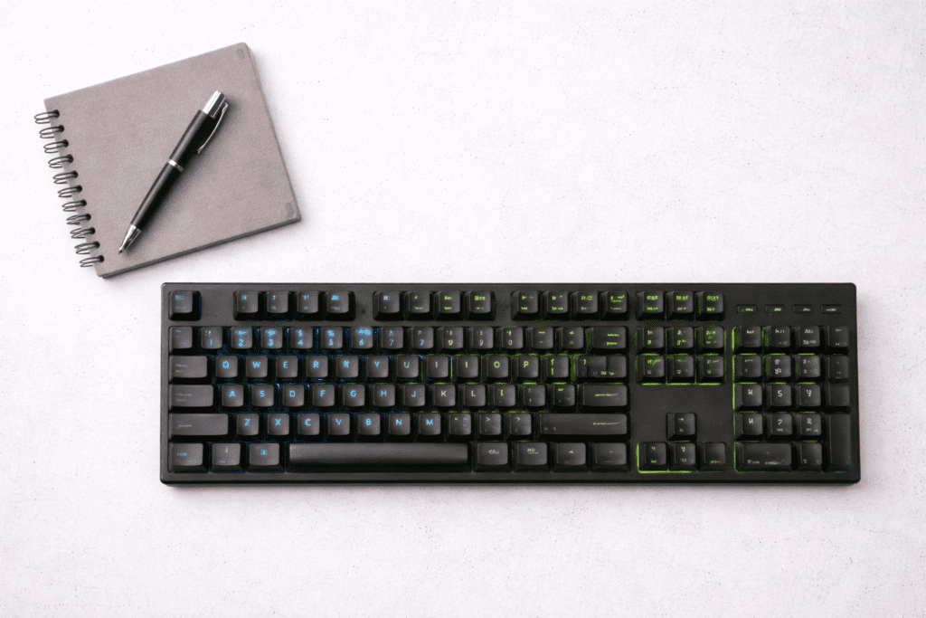 Teclado para computadora representando los criterios para elegir el adecuado