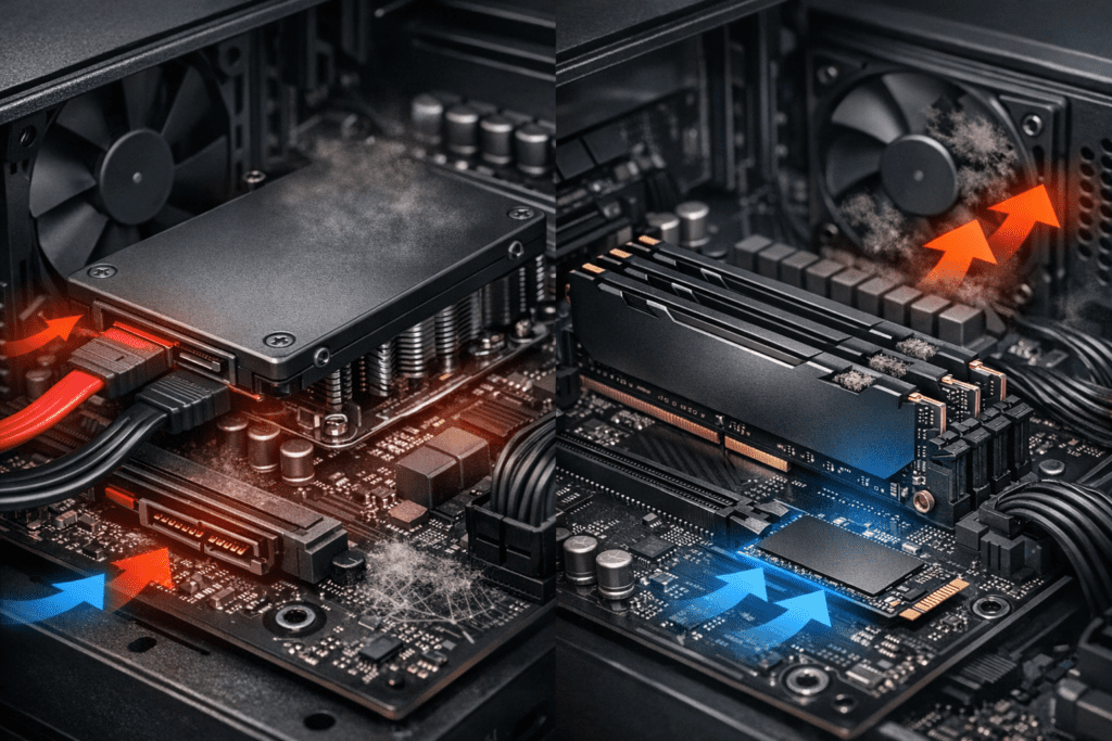 Compatibilidad entre almacenamiento SSD SATA y NVMe en una PC