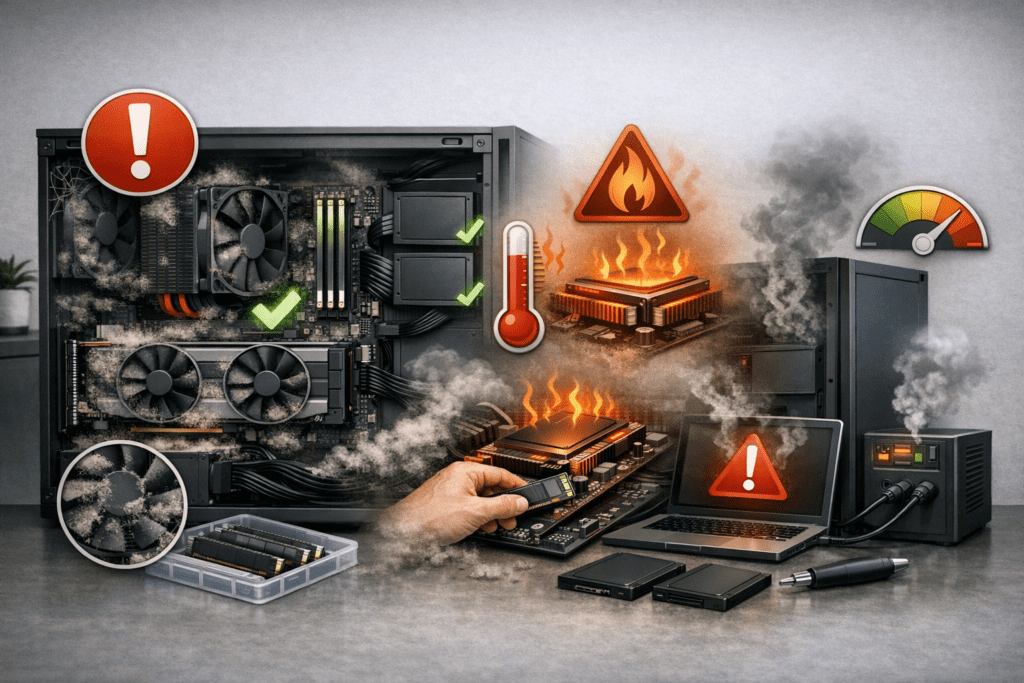 Errores comunes que reducen la vida útil del hardware