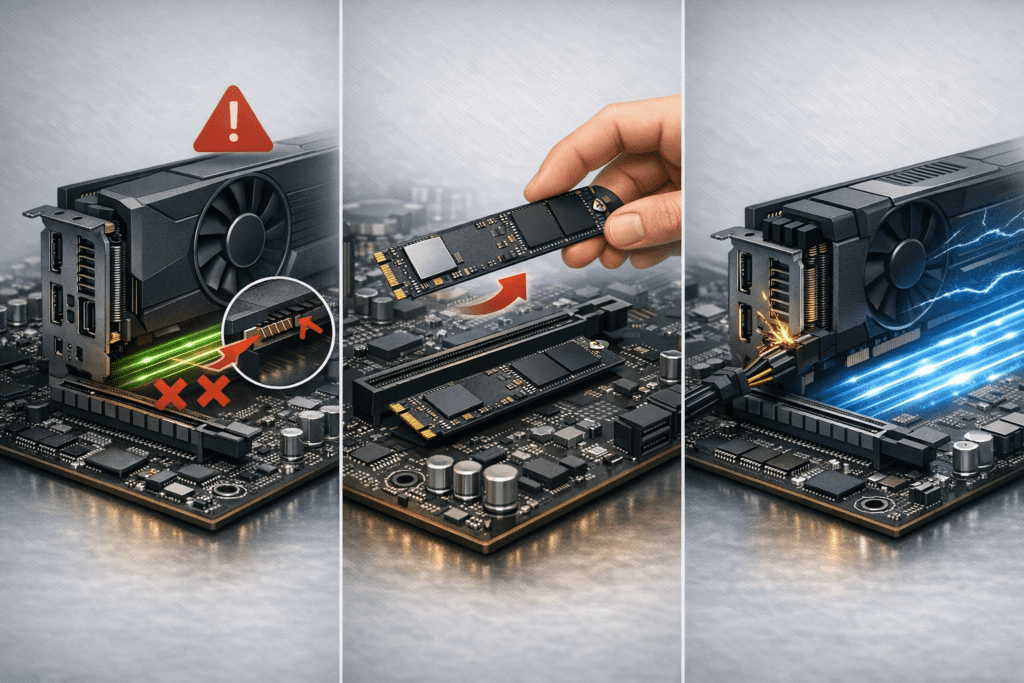 Errores comunes de compatibilidad al usar PCI Express en una PC