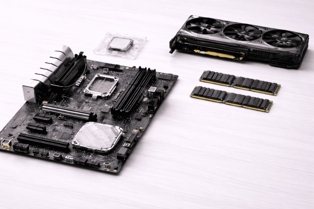 Placa base con procesador y memoria RAM para ilustrar compatibilidad de componentes