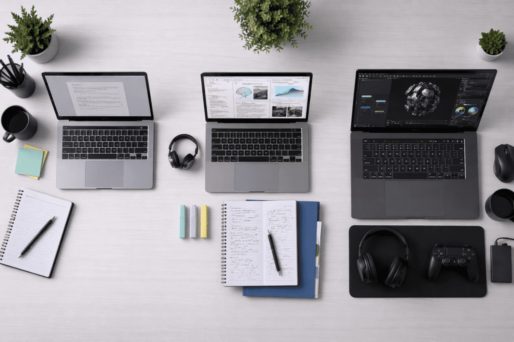 Escenarios de uso básico, universitario y exigente para definir mínimos recomendados en laptop de estudio