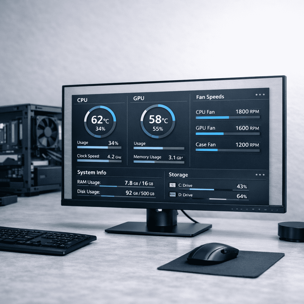 Monitoreo de temperaturas y rendimiento en PC para mantenimiento preventivo