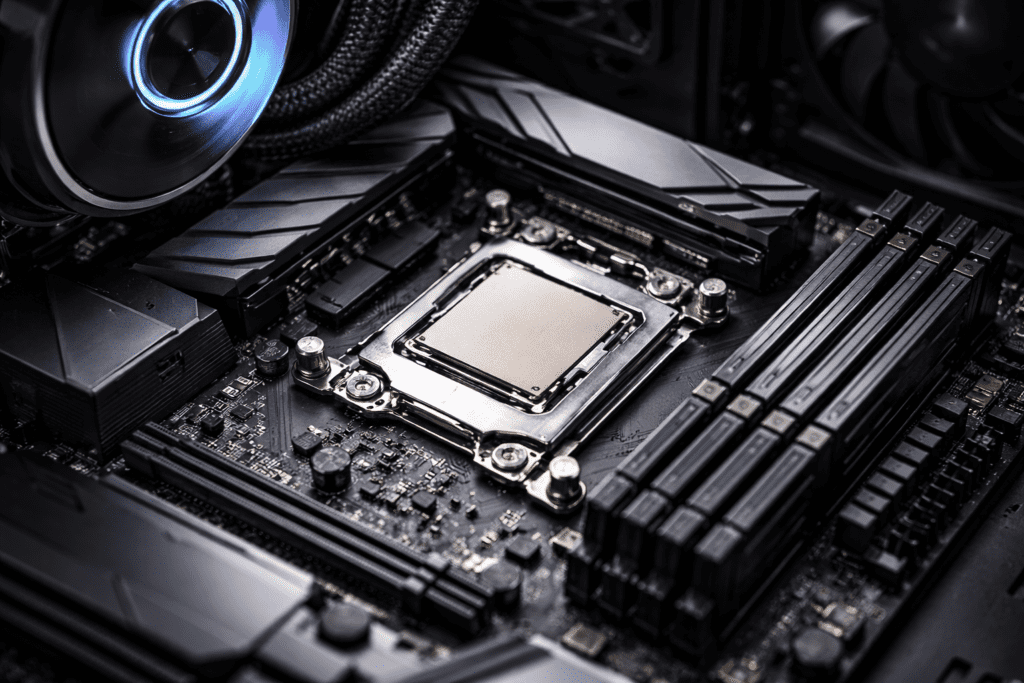 Procesador CPU instalado como componente clave de una PC gamer