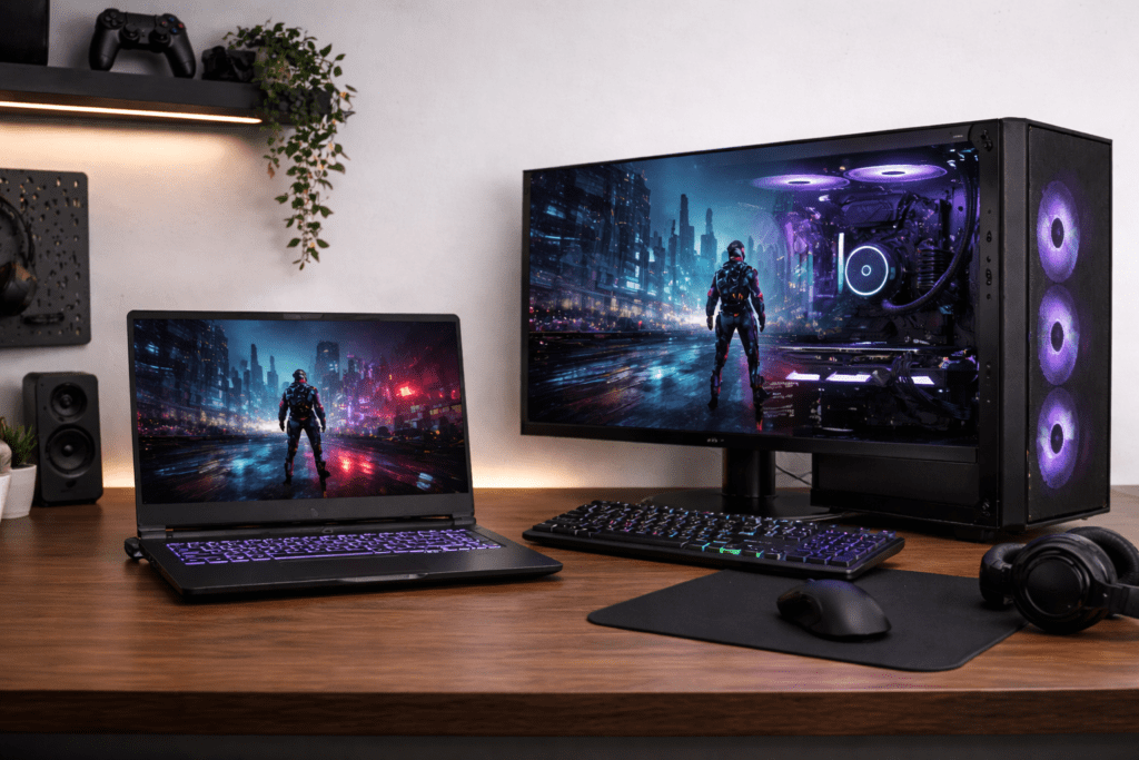 Comparación de rendimiento entre laptop gamer y PC de escritorio
