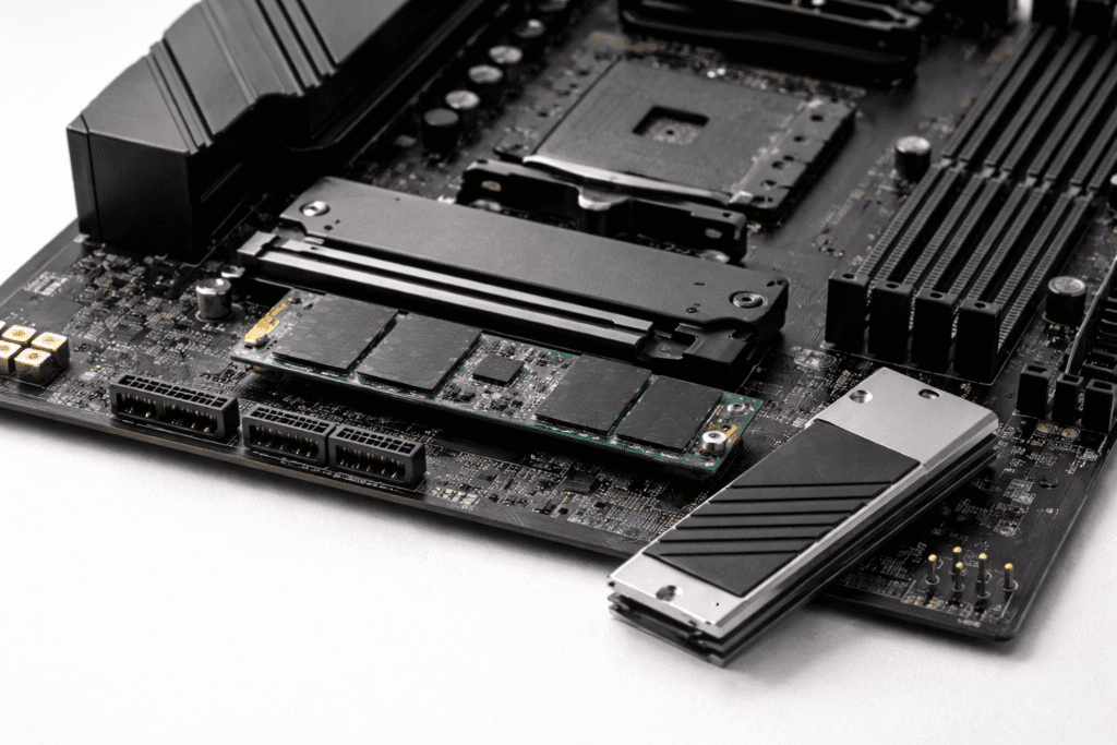 SSD NVMe M.2 instalado en placa base como almacenamiento de alta velocidad