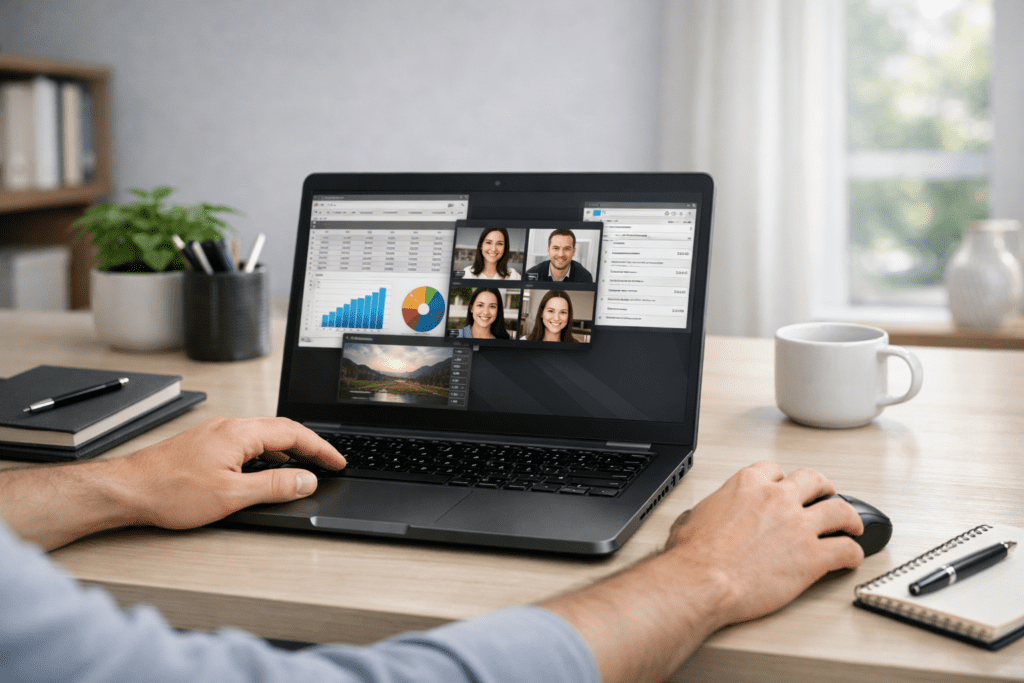 Autonomía de batería en laptop para jornadas largas de trabajo o estudio
