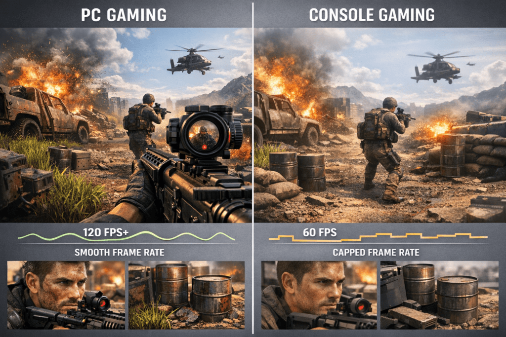 Comparación de calidad gráfica entre PC y consola