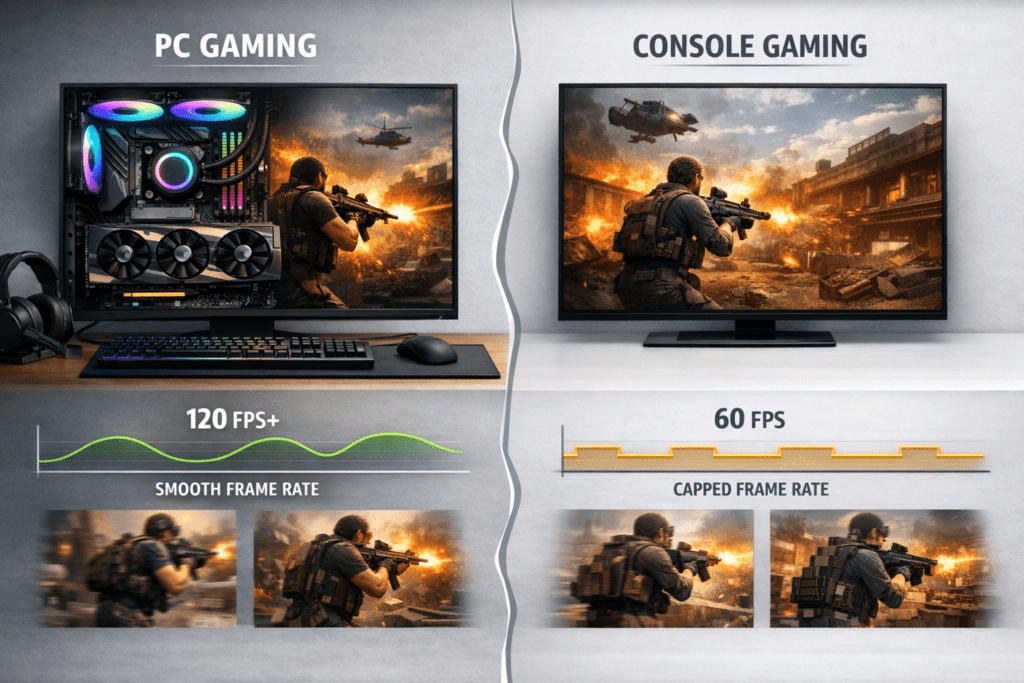 Diferencias de FPS entre juegos en PC y en consola