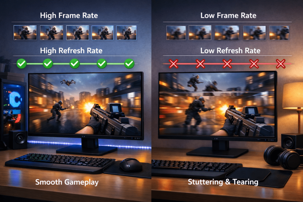Diferencia entre FPS del sistema y Hz del monitor