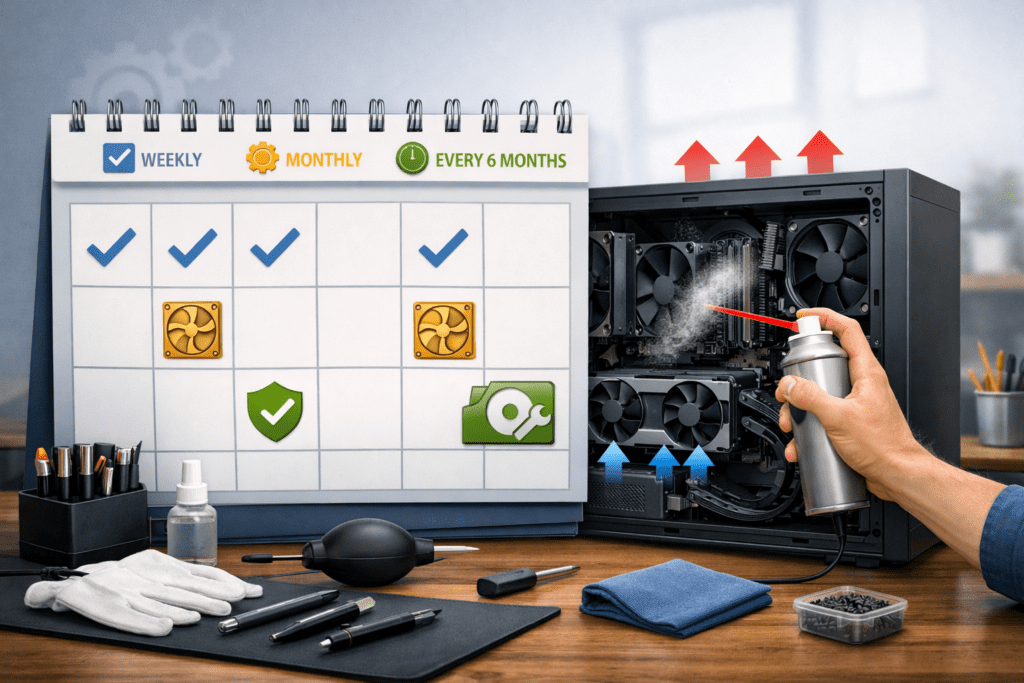 Frecuencia recomendada para el mantenimiento de una PC de escritorio