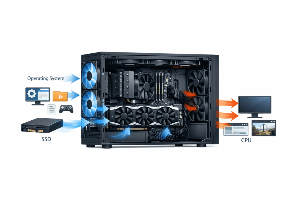 Almacenamiento cargando sistema operativo y programas en una computadora