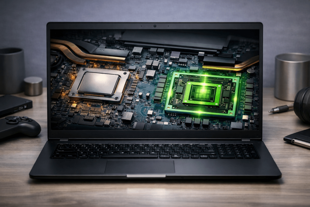 Gráficos dedicados en una laptop con GPU separada del procesador