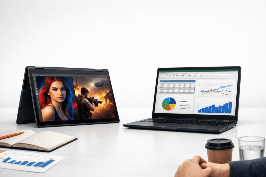 Comparación entre laptop 2 en 1 y laptop tradicional