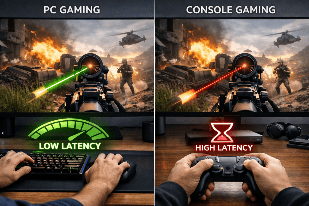 Diferencias de latencia e input lag entre PC y consola