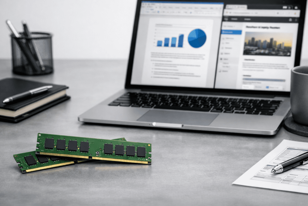 Memoria RAM recomendada para multitarea en laptops de trabajo