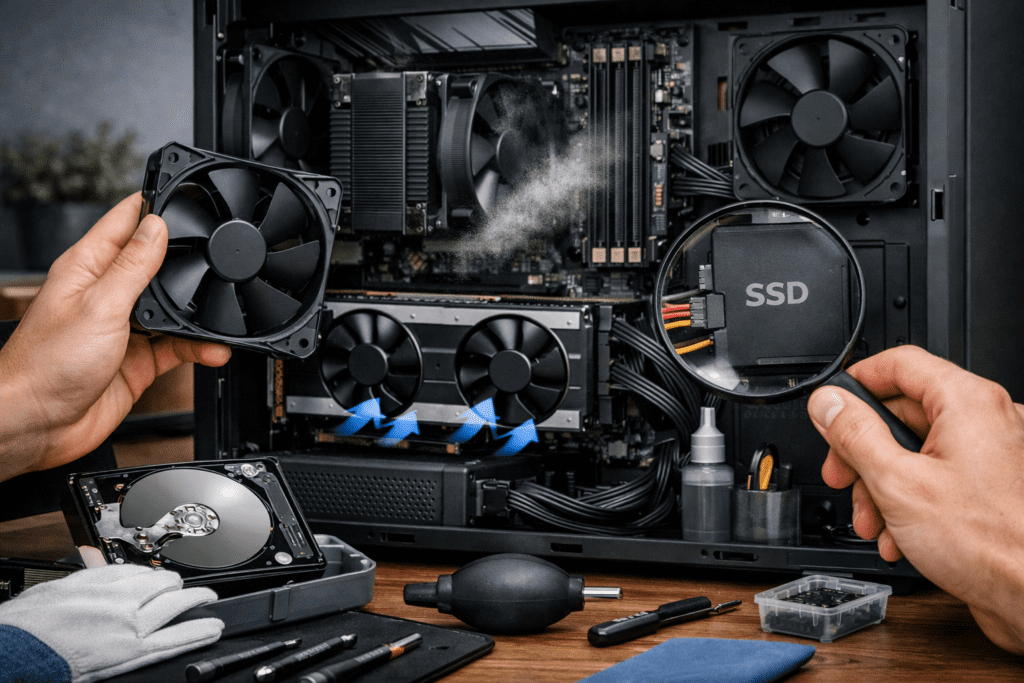 Revisión básica de componentes durante el mantenimiento de una PC