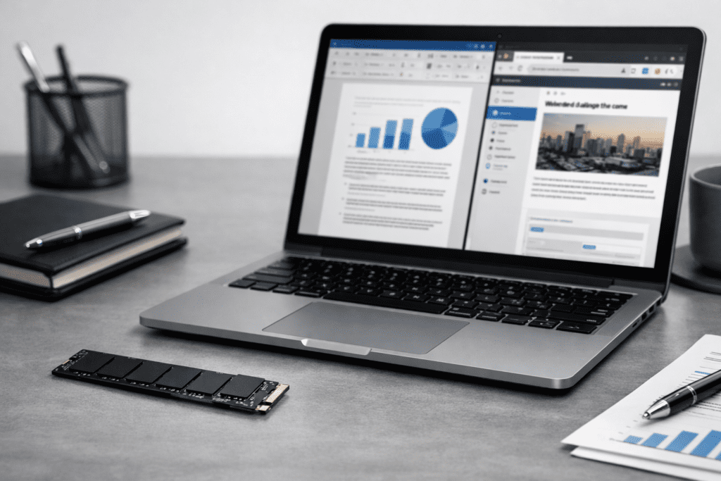 SSD en una laptop para mejorar la velocidad en el trabajo diario