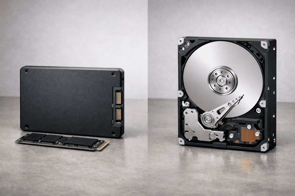 Comparación entre SSD y disco duro al actualizar una computadora