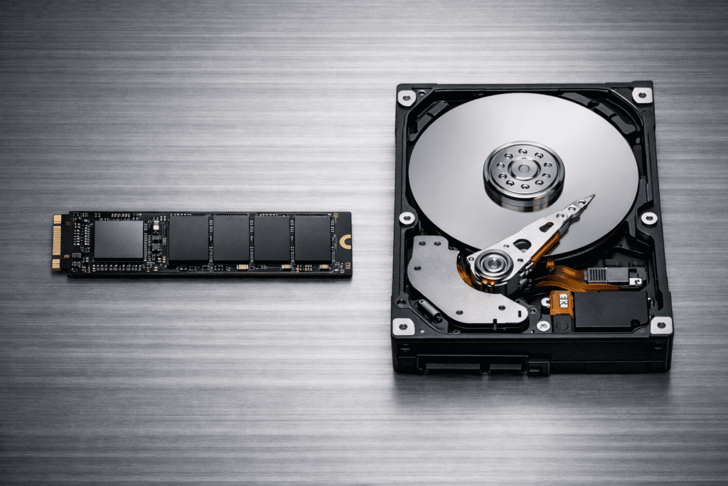 Comparación entre SSD y HDD en almacenamiento de computadora