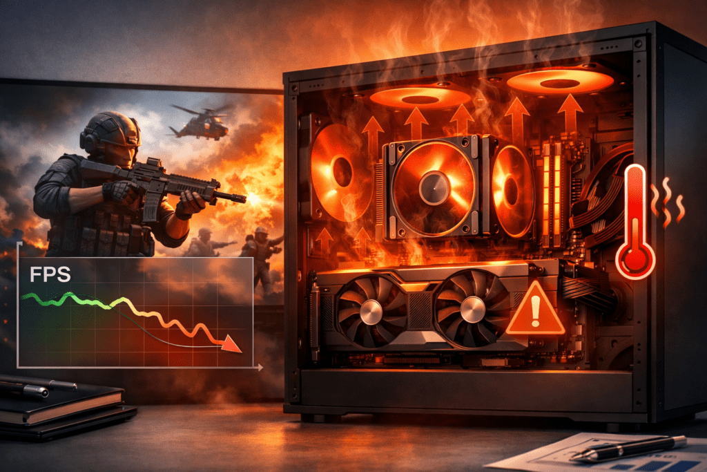 Caída de rendimiento por thermal throttling en un equipo gamer
