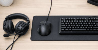 Accesorios gamer como teclado, mouse y audífonos