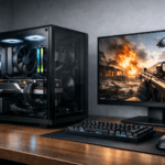 PC gamer con componentes visibles que influyen en el rendimiento de los videojuegos