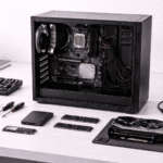 PC parcialmente ensamblada que representa errores comunes al armar una computadora