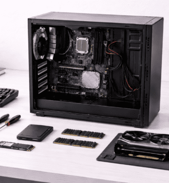 PC parcialmente ensamblada que representa errores comunes al armar una computadora