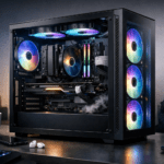 Gabinete de PC con buen flujo de aire y ventiladores internos visibles