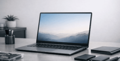 Laptop delgada y ligera tipo ultrabook diseñada para máxima portabilidad