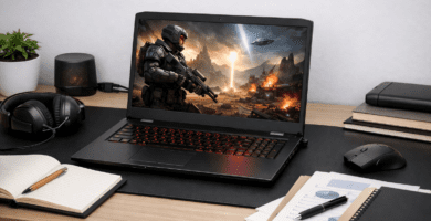 Laptop gaming utilizada para juegos y entretenimiento