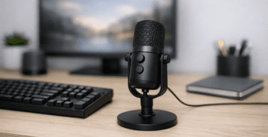 Micrófono utilizado como periférico para computadora