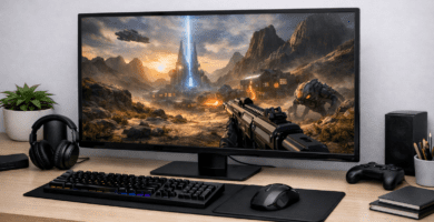 Monitor gamer utilizado para videojuegos