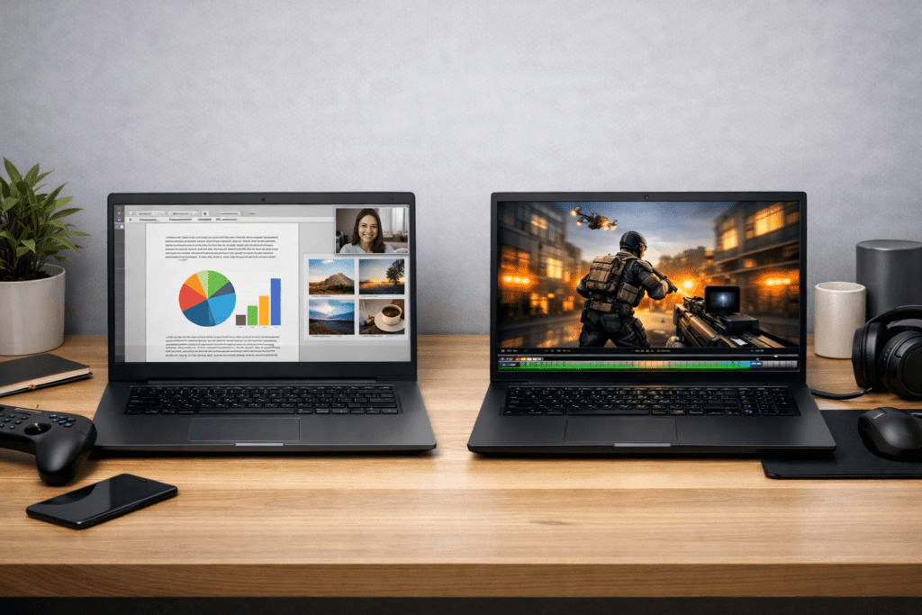 Comparación entre laptop con gráficos integrados y laptop con gráficos dedicados