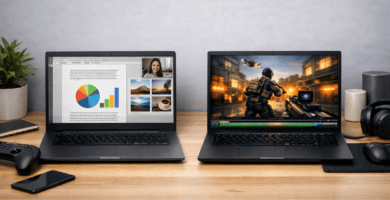 Comparación entre laptop con gráficos integrados y laptop con gráficos dedicados