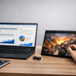 Laptop 2 en 1 utilizada para estudiar y trabajar en diferentes modos