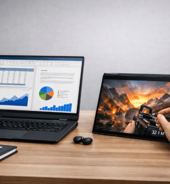 Laptop 2 en 1 utilizada para estudiar y trabajar en diferentes modos