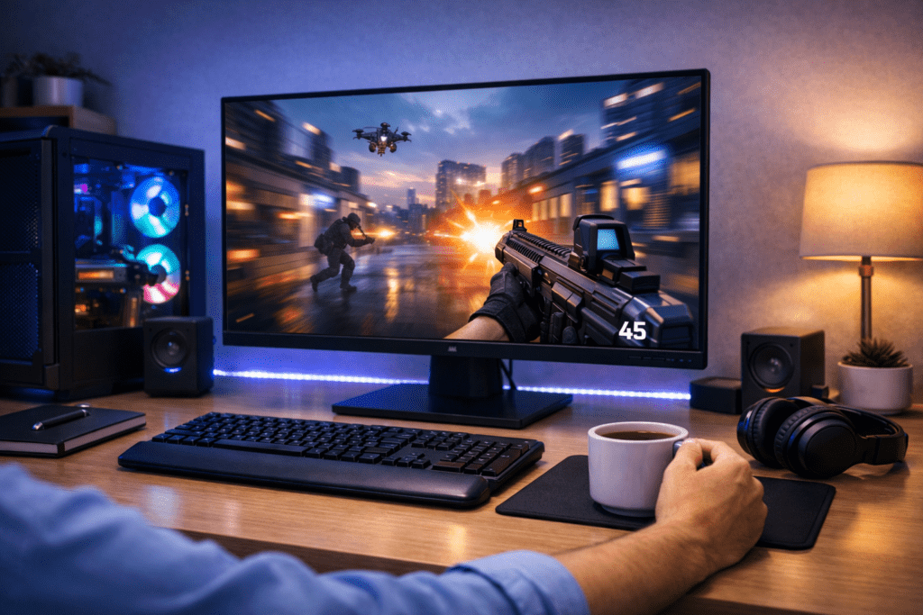 Monitor gamer mostrando una experiencia de juego fluida