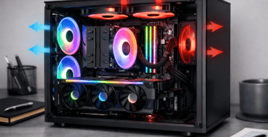 Sistema de refrigeración en un PC gamer para mantener rendimiento estable